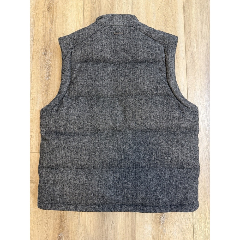 Michael Kors Full Zip Herringbone Wool Gray Black Down Puffer Vest  Men XXL‎ - Picture 4 of 6